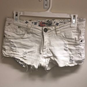White denim shorts